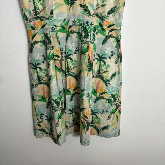 Emily and Fin Clara Shirt Dress Tropical Womens Large Sleeveless Floral Pockets - Picture 6 of 10